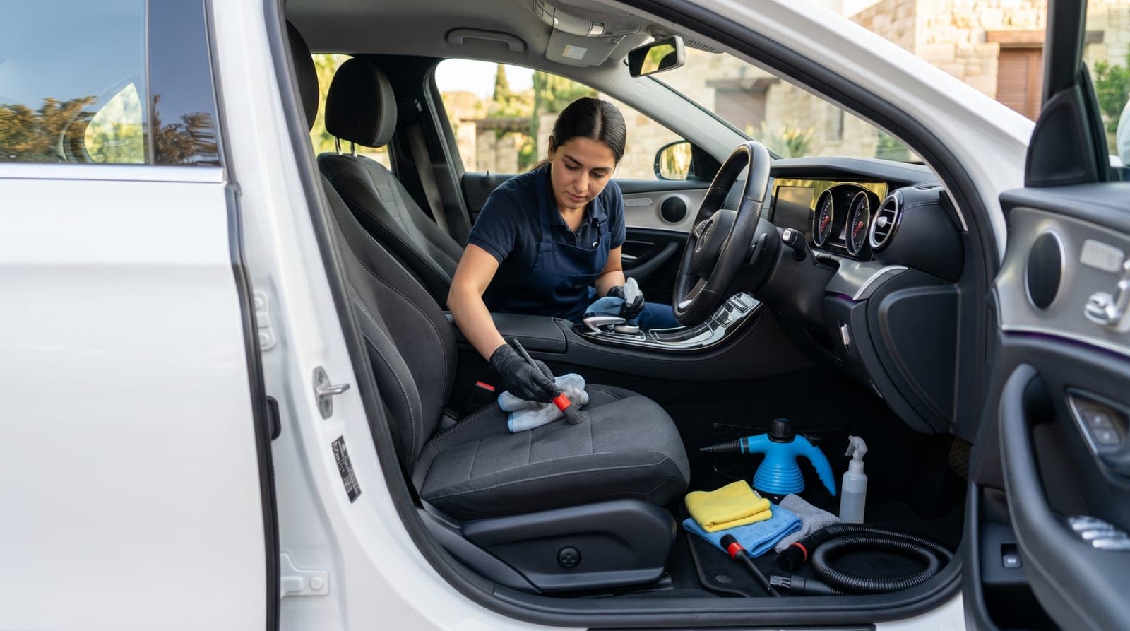 Car interior cleaning Nicosia inside a modern vehicle