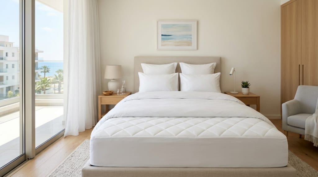 Fresh clean bed in a modern bedroom