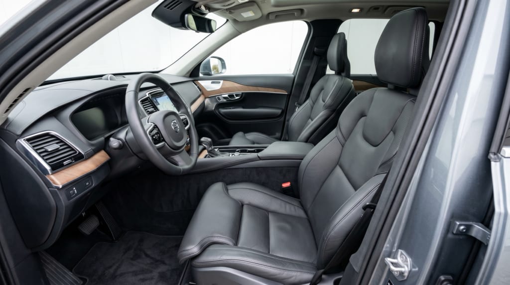Fresh clean car interior with spotless seats and dashboard